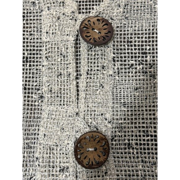 Nina Leonard Open Knit Cardigan Bolero Sweater Button-Front Beige Womens Size XL - Picture 5 of 8